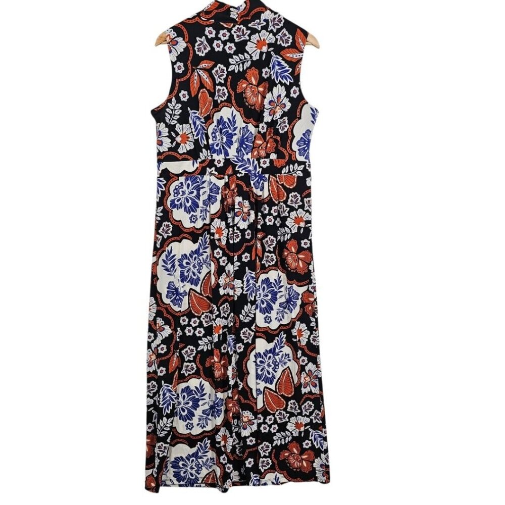 Chicos Womens 12 Boho Sleeveless Floral Pleat Front‎ Cartegena Maxi Dress - Picture 6 of 13